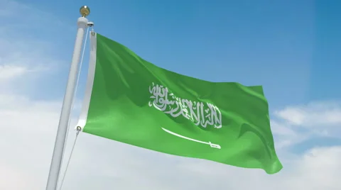 Saudi Arabia flag in 4k Stock Footage 62441742
