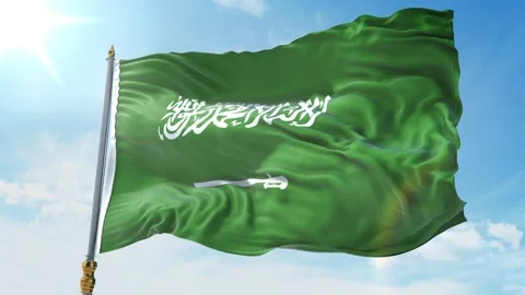 Saudi Arabia Flag 4K Stock Footage 343629950