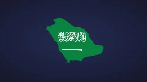 Saudi Arabia Flag Animated Map Digital Modern Blue Background Stock Footage 326174463