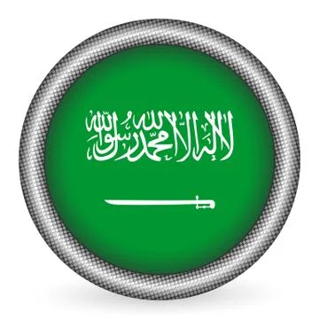 Saudi arabia flag button Stock Illustration
