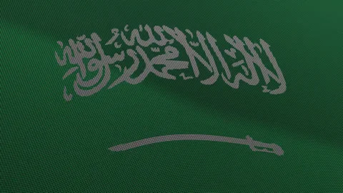Saudi Arabia Flag Digital Particle Waving Seamless Loop Animation on Black .. Stock Footage 339303448