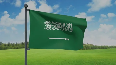 Saudi Arabia Flag Stock Footage 153255674
