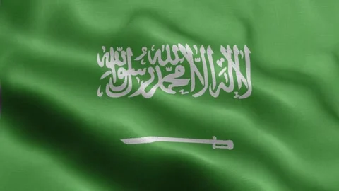 Saudi Arabia flag Front Stock Footage 318669429