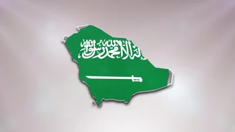 Saudi Arabia Flag on Map Stock Footage 277947719