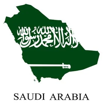 Saudi Arabia flag map Stock Illustration