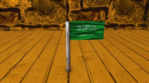 Saudi Arabia Flag Post - Dolly Shot Stock Footage 270538760