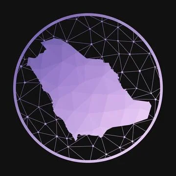 Saudi Arabia icon. Vector polygonal map of the country. Saudi Arabia icon i.. Stock Illustration