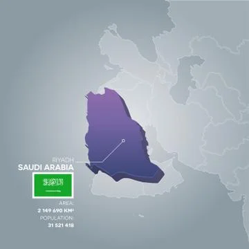Saudi Arabia information map. Stock Illustration