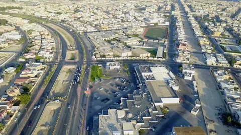 Saudi Arabia Intersection Aerial View (4K) Stock Footage 97383833