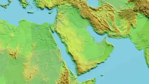 Saudi Arabia Map 3D animated with Borders Stock Footage 348531479