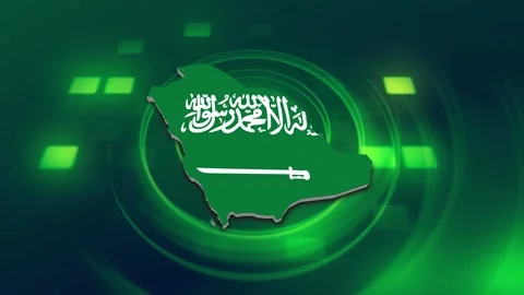 Saudi Arabia Map and Flag Background Stock Footage 344029710