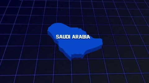 Saudi Arabia Map Animation. 3D Map of Saudi Arabia with Animated Text Video stock 314319412