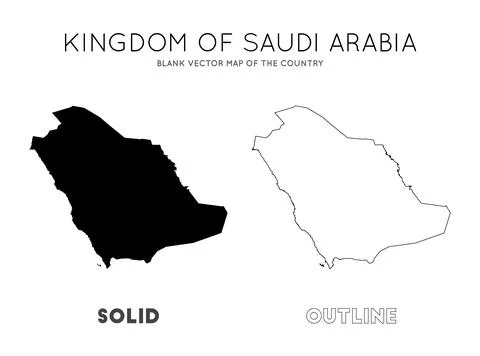 Saudi Arabia map. Blank vector map of the Country. Borders of Saudi Arabia .. Ilustração Stock