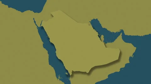 Saudi Arabia map - drive. Shadow. Pattern. Stock Footage 273386603
