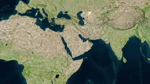 Saudi Arabia map - extract. Border. Satellite. Video stock 149644545