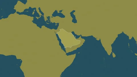 Saudi Arabia map - extract. Border. Pattern. Stock Footage 149645966