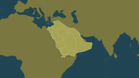 Saudi Arabia map - extract. Regions. Pattern. Video stock 241690895