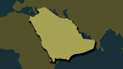 Saudi Arabia map - extract. Shadow. Pattern. Labels Stock Footage 322892312