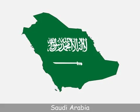 Saudi Arabia Map Flag Stock Illustration