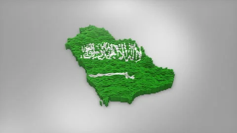 Saudi Arabia Map with Flag Intro Background Stock Footage 315163305