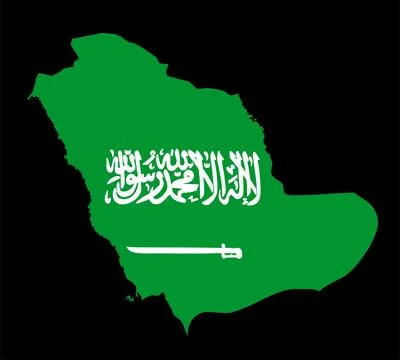 Saudi Arabia map flag vector silhouette illustration isolated. イラスト素材