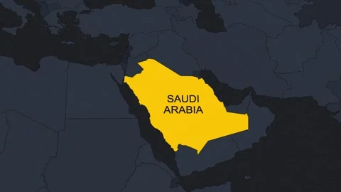 Saudi arabia  Map- Stock Footage 343629709