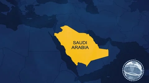 Saudi arabia  Map Stock Footage 343629742