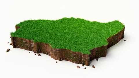 Saudi Arabia Map Grass and ground texture 3d illustration Stock Photos