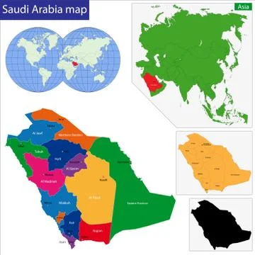Saudi Arabia map Stock Illustration