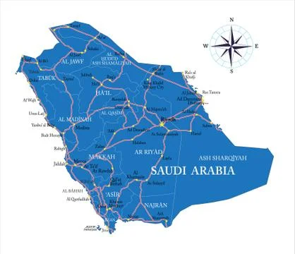 Saudi Arabia map Stock Illustration