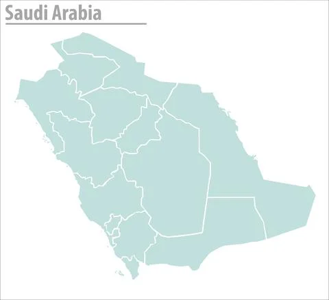 Saudi arabia map illustration vector detailed saudi arabia map with regions. Stock Illustration