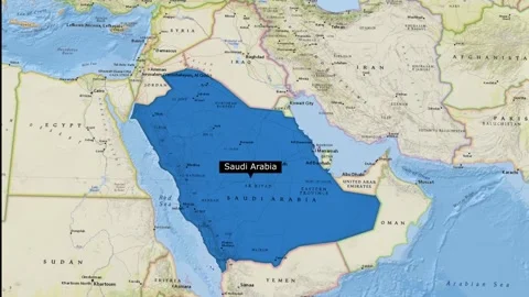 Saudi Arabia Map New Style Stock Footage 294088075