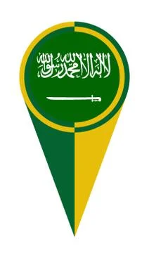 Saudi Arabia Map Pointer Location Flag Stock Illustration