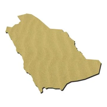 Saudi arabia map with sand Stock Illustration