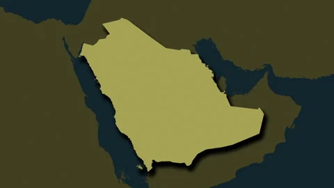 Saudi Arabia map - solid. Shadow. Pattern. Stock Footage 273387925