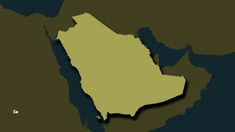 Saudi Arabia map - solid. Shadow. Pattern. Labels Stock Footage 322895442