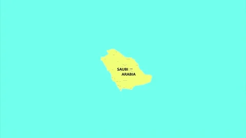 Saudi Arabia map. Studying the map of the world Stock Footage 228886412