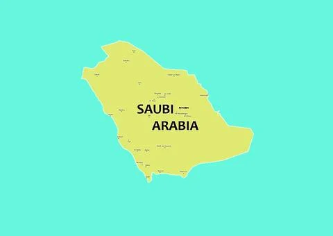 Saudi Arabia map. Studying the map of the world Stock Illustration