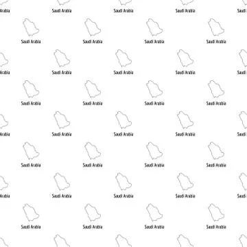 Saudi Arabia map thin line vector simple Illustrazione stock