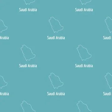 Saudi Arabia map thin line vector simple Illustrazione stock