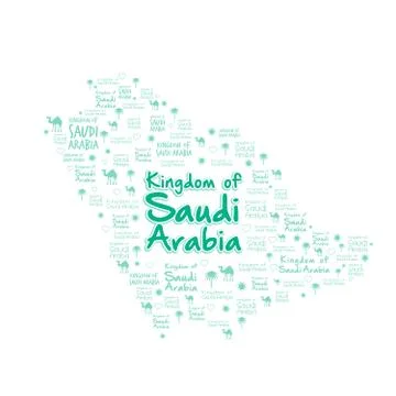 Saudi Arabia Map Vector Isolated in White Background Stock Illustration