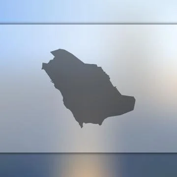 Saudi Arabia map. Vector silhouette of Saudi Arabia. Blurred background Stock Illustration