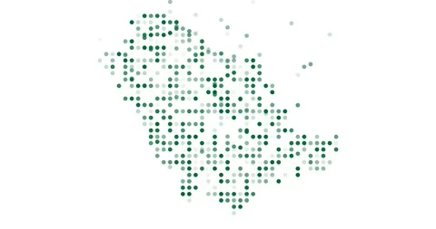 Saudi Arabia Outline With Dynamic Circle Motion Stock Footage 317008523