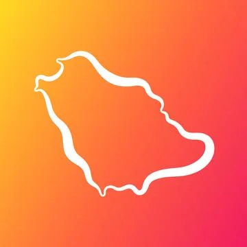 Saudi Arabia - Outline Map on Gradient Background Stock Illustration