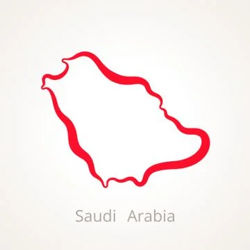 Saudi Arabia - Outline Map Stock Illustration