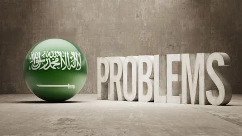 Saudi Arabia. Problems Concept. Stock Illustration