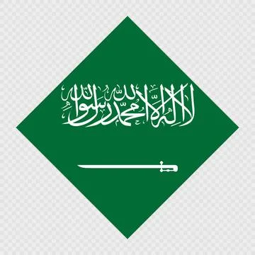 Saudi Arabia rhombus flag. Vector illustration. Stock Illustration