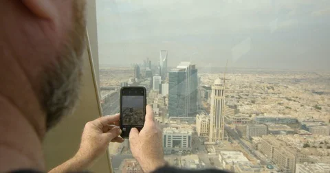 Saudi-Arabia Riyadh Al-Faisaliyah-Globe-View 422 59.94FPS Stock Footage 129601728