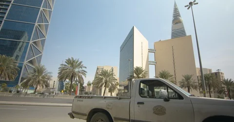 Saudi-Arabia Riyadh Al-Faisaliyah-Globe-distance 422 59.94FPS Stock Footage 129638847