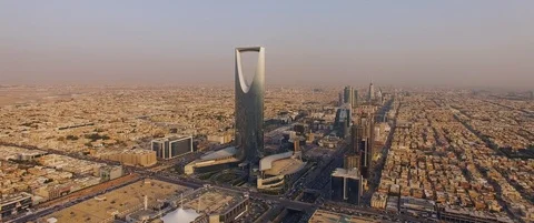 Saudi Arabia, Riyadh City Center, 4K Drone shot Stock Footage
